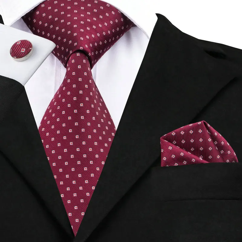 Hot Mens Tie Crimson Silk Jacquard Necktie Hanky Cufflinks Set Ties For Men Business Fashion Wedding Party C-875
Hot Mens Tie Crimson Silk Jacquard Necktie Hanky Cufflinks Set Ties For Men Business Fashion Wedding Party C-875