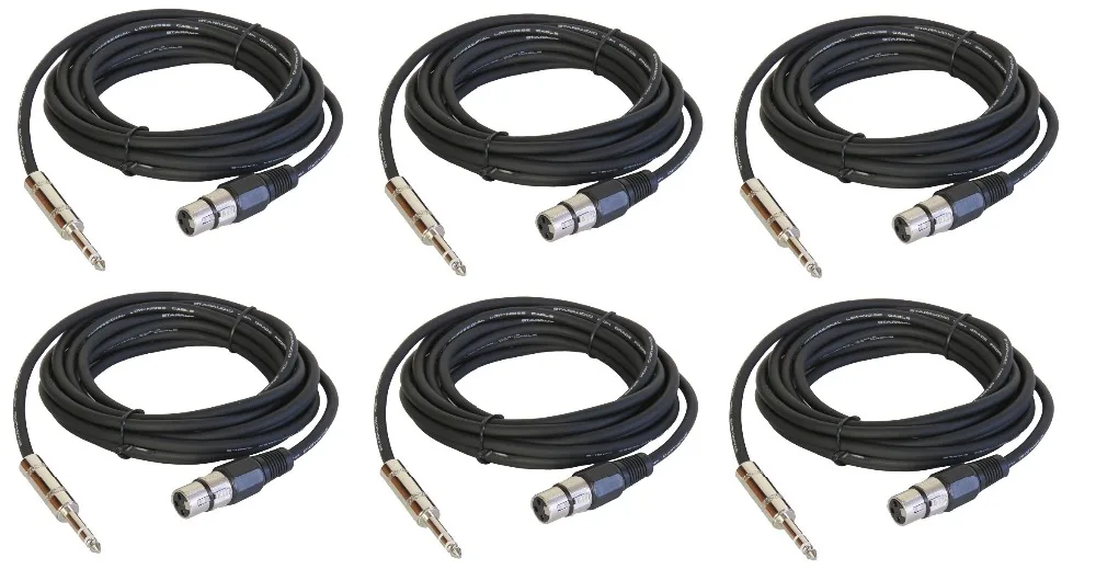 STARAUDIO 6 шт. 15 футов (4,5 м) 4-дюймовый стерео разъем для 3 Pin XLR Женский динамик микрофон кабели SSFC-450CM
STARAUDIO 6 шт. 15 футов (4,5 м) 4-дюймовый стерео разъем для 3 Pin XLR Женский динамик микрофон кабели SSFC-450CM