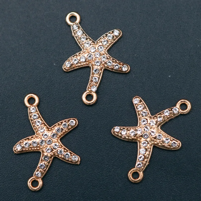 8pcs Kc Golden Handmade Rhinestone Starfish Alloy Connector DIY Charm Metal Jewelry Carfts Findings 22*17mm A1658
8pcs Kc Golden Handmade Rhinestone Starfish Alloy Connector DIY Charm Metal Jewelry Carfts Findings 22*17mm A1658