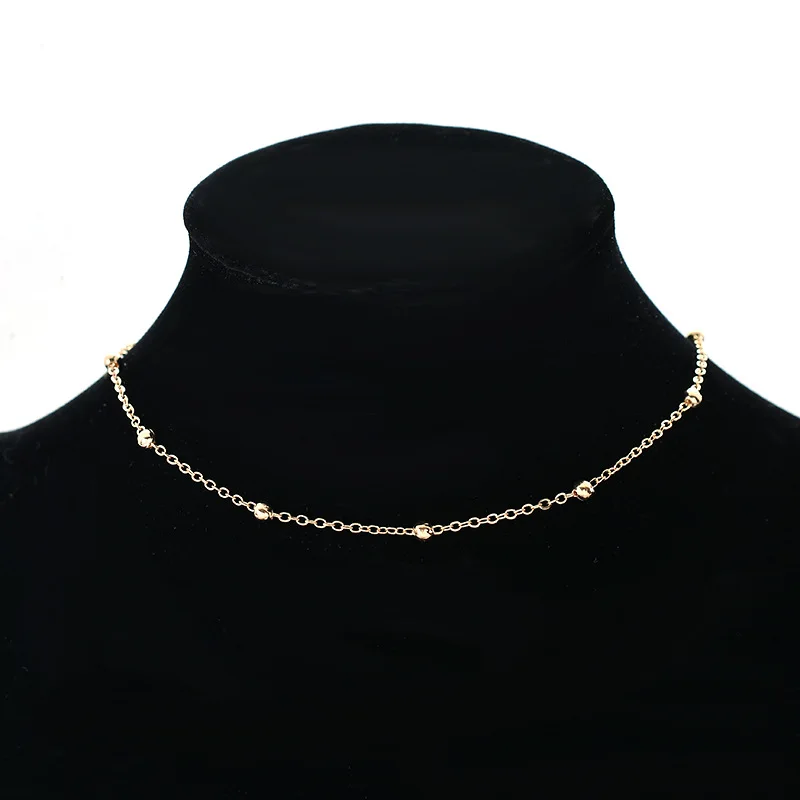 Fashion New Gold Silver Choker Necklace Charms Women Simple Beaded Clavicle Collar Chain Necklace Statement Jewelry
Fashion New Gold Silver Choker Necklace Charms Women Simple Beaded Clavicle Collar Chain Necklace Statement Jewelry