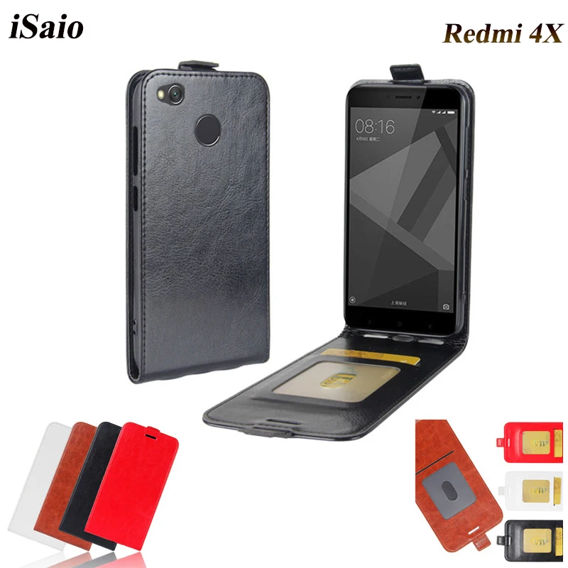 Вертикальный чехол книжка для Xiaomi Redmi 4X из искусственной кожи телефона Xiami Xiomi 5 0