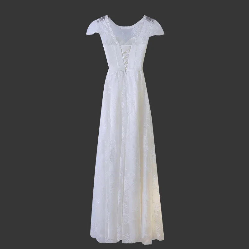 Элегантный кружева цветочные вечер dress белый халат формальное вечернее платье