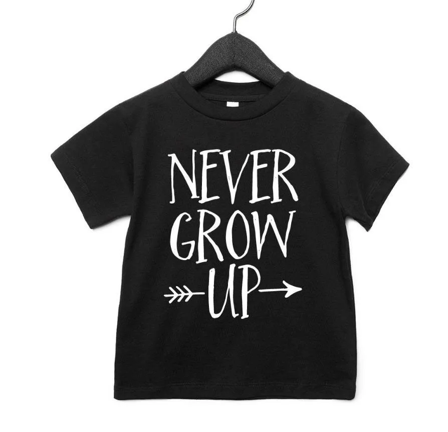 Never Grow up Print Kids tshirt Boy Girl t shirt For Children Toddler Clothes Funny Tumblr Top Tees Drop Ship CZ-54
Never Grow up Print Kids tshirt Boy Girl t shirt For Children Toddler Clothes Funny Tumblr Top Tees Drop Ship CZ-54