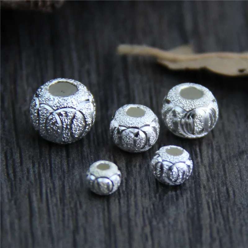 2pcs 4mm 5mm 6mm 7mm 8mm 100% 925 Sterling Silver Matte Silver Beads Fit Bracelet Necklace Charm Beads DIY Fancy Jewelry Making
2pcs 4mm 5mm 6mm 7mm 8mm 100% 925 Sterling Silver Matte Silver Beads Fit Bracelet Necklace Charm Beads DIY Fancy Jewelry Making