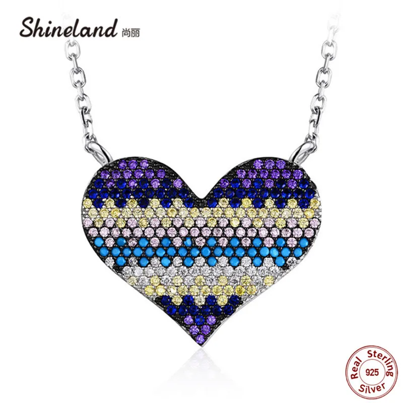 Shineland Heart Love Wedding Engagement Pendant Necklace Colorful Full Cubic Zirconia Beads 925 Sterling Silver Jewelry for Girl
Shineland Heart Love Wedding Engagement Pendant Necklace Colorful Full Cubic Zirconia Beads 925 Sterling Silver Jewelry for Girl