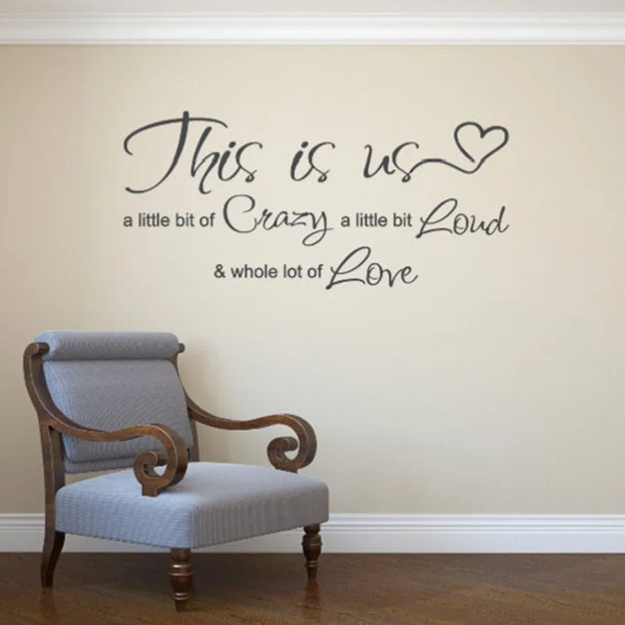 This is us a little bit Crazy a little bit Loud & a whole lot of Love Vinyl Wall Decal Wedding Decor Bedroom Sticker Quote A053
This is us a little bit Crazy a little bit Loud & a whole lot of Love Vinyl Wall Decal Wedding Decor Bedroom Sticker Quote A053