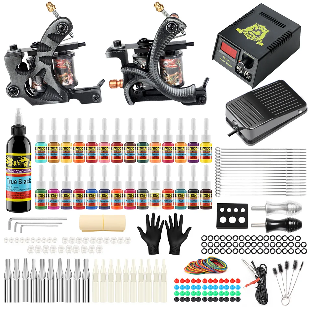 Complete Professional Tattoo Machine Kit Sets liner shader tattoo 2 machine kits suite set Power Supply Needles Grip Tip Set
Complete Professional Tattoo Machine Kit Sets liner shader tattoo 2 machine kits suite set Power Supply Needles Grip Tip Set