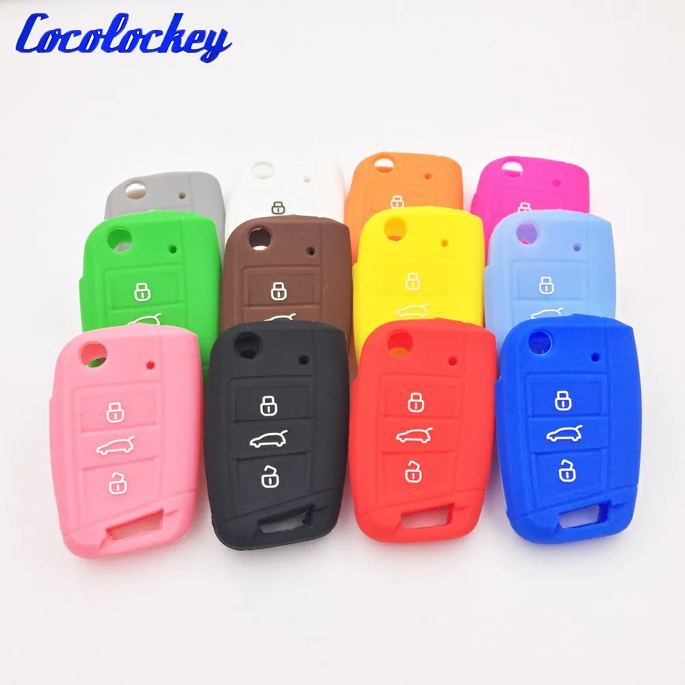 Cocolockey силиконовый чехол для автомобильного ключа защитный VW Golf 7 MK7 Skoda seat
