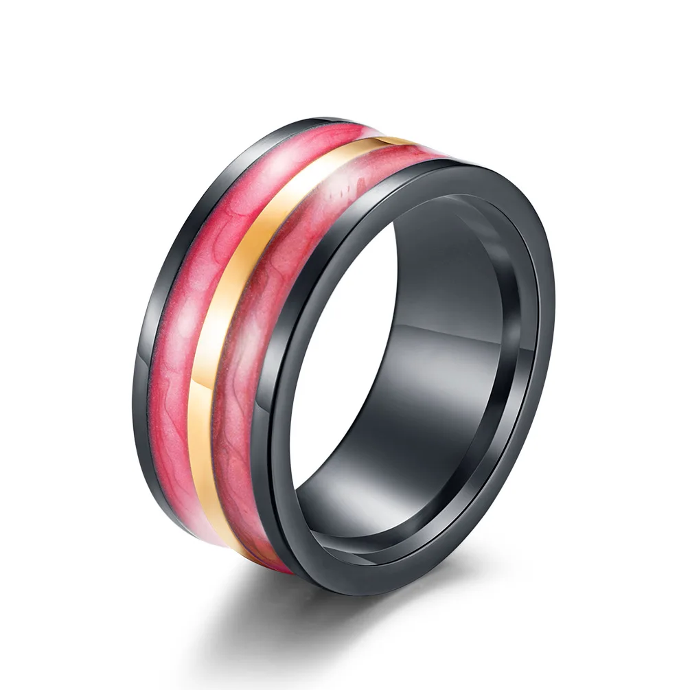 Горячая Распродажа двухцветные эпоксидные кольца из нержавеющей стали для