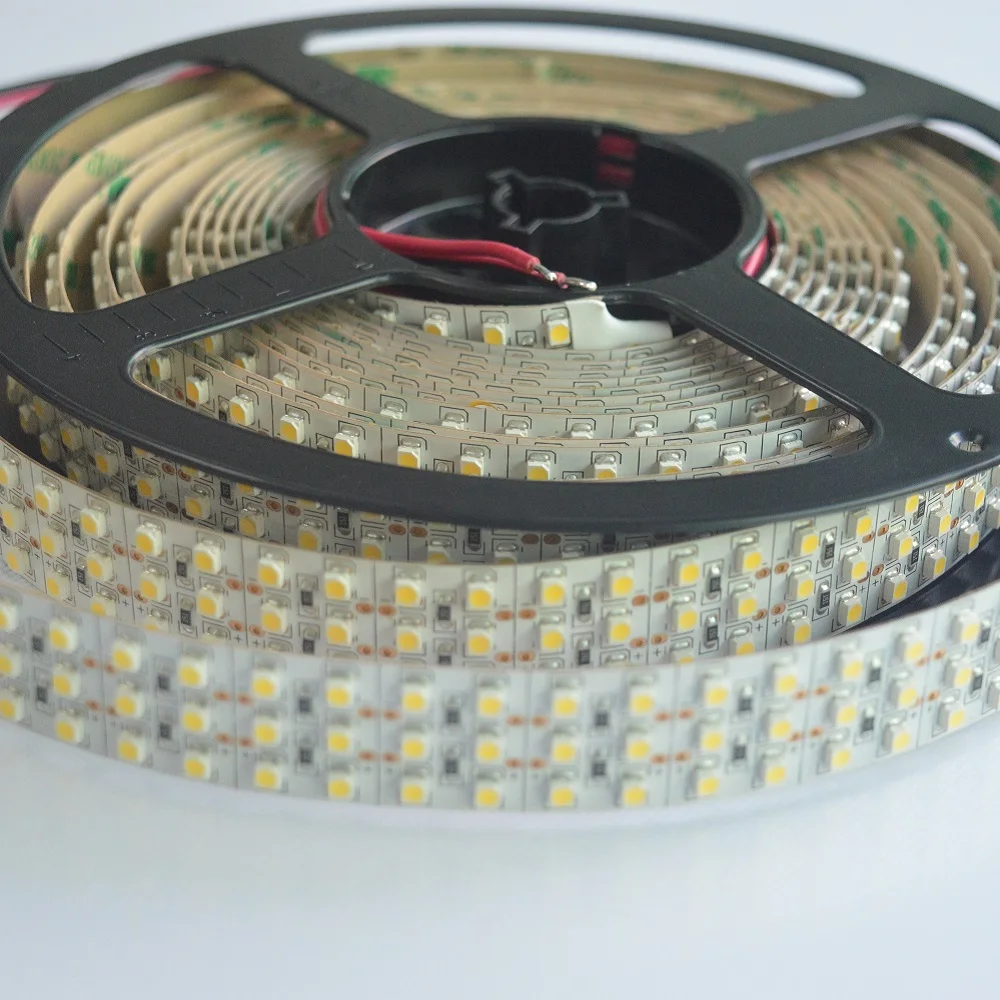 5 м/лот CRI > 95 + Ra супер яркие SMD3528 светодиодные полосы с тройным рядом не