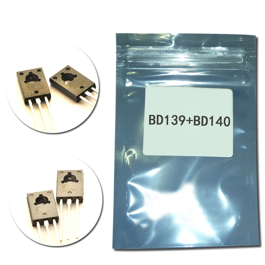 BD139 + BD140 =10pcs TO126 Transistor set, NPN PNP transistor 80V 1.5A Electronic components Silicon Triode Transistors pack
BD139 + BD140 =10pcs TO126 Transistor set, NPN PNP transistor 80V 1.5A Electronic components Silicon Triode Transistors pack