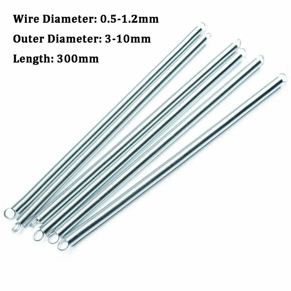 1Pcs Spring Steel Dual Hook Long Expansion Tension Spring Hardware Accessories Wire Dia 0.5-1.2mm Outer Dia 3-10mm 300mm
1Pcs Spring Steel Dual Hook Long Expansion Tension Spring Hardware Accessories Wire Dia 0.5-1.2mm Outer Dia 3-10mm 300mm