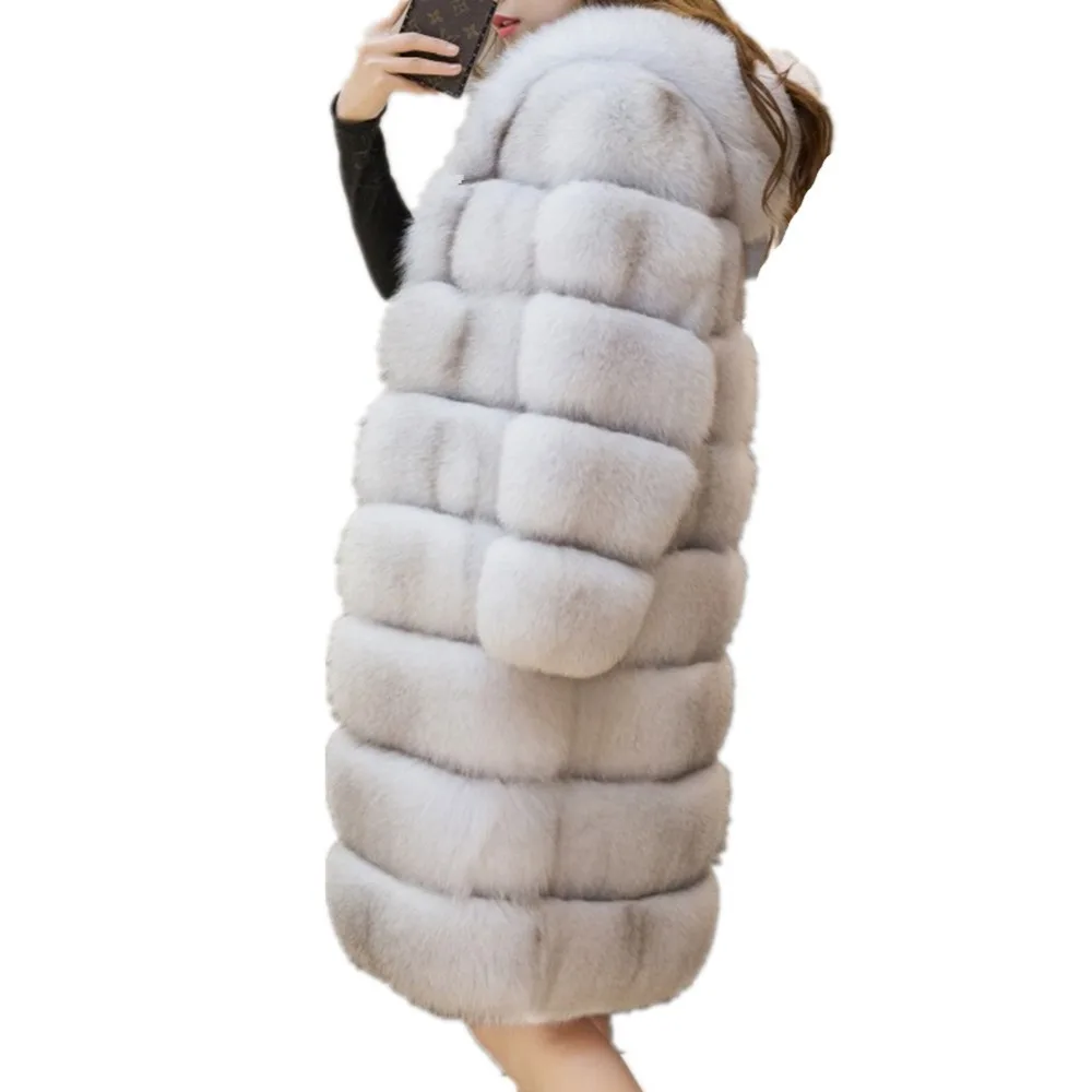 Lisa Colly Женское пальто из искусственного меха куртка длинная шуба лисьего зимнее