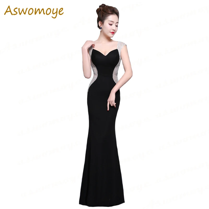 Mermaid Black Evening Dresses 2018 New Stylish Sexy Party Dress Princess Gowns Backless Appliqued Beads vestido de festa
Mermaid Black Evening Dresses 2018 New Stylish Sexy Party Dress Princess Gowns Backless Appliqued Beads vestido de festa