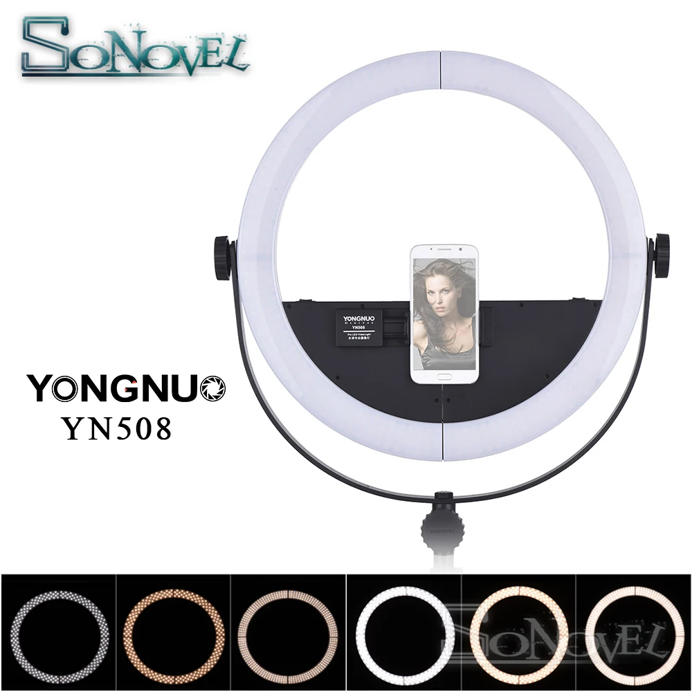 YONGNUO 2 in 1 Youtube LED Video Ring Lamp YN508 Photography Phone Ring light 3200K-5500K for iPhone 7 plus X Samsung Mobile
YONGNUO 2 in 1 Youtube LED Video Ring Lamp YN508 Photography Phone Ring light 3200K-5500K for iPhone 7 plus X Samsung Mobile