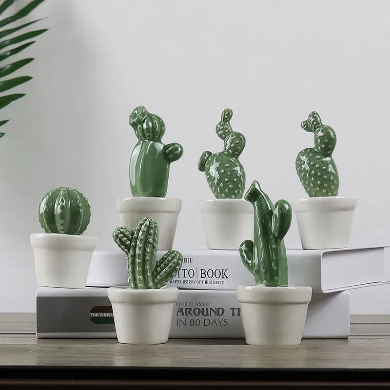 Nordic simple cactus small display artificial plant potted living room ceramic creative ornaments
Nordic simple cactus small display artificial plant potted living room ceramic creative ornaments
