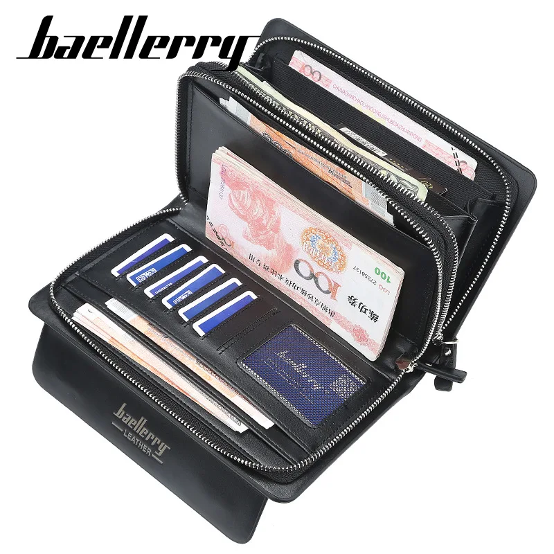 Men Wallets with coin pocket zipper Double Zipper Male Wallet long Large Men Purse coin clutch bag black brown Business
Men Wallets with coin pocket zipper Double Zipper Male Wallet long Large Men Purse coin clutch bag black brown Business
