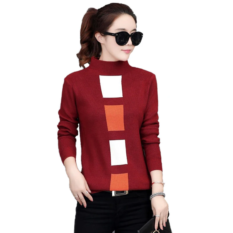 Half turtleneck sweater women Autumn Winter Knit pullover Plaid print Long sleeve Elasticity Bottoming shirt female Casual tops
Half turtleneck sweater women Autumn Winter Knit pullover Plaid print Long sleeve Elasticity Bottoming shirt female Casual tops