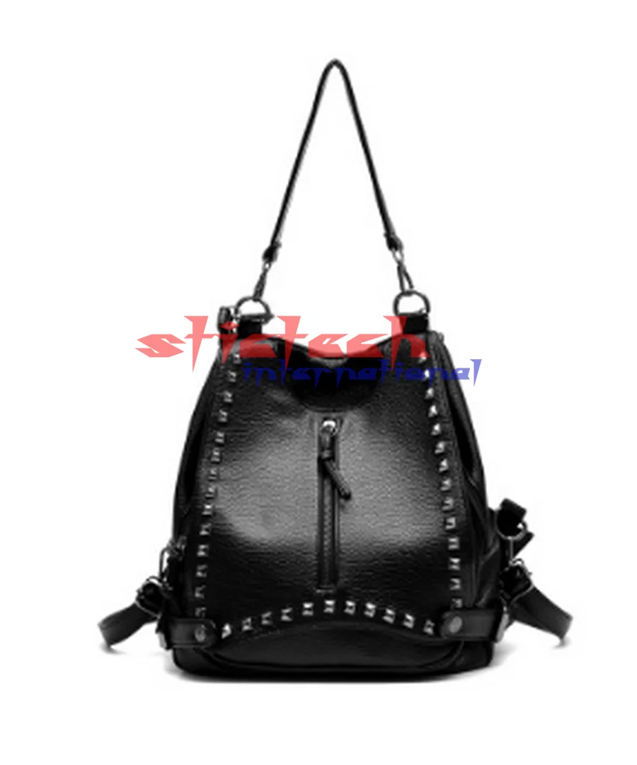 by dhl or ems 10pcs Leisure backpack new European rivet washed leather shoulder bag large capacity | Багаж и сумки
