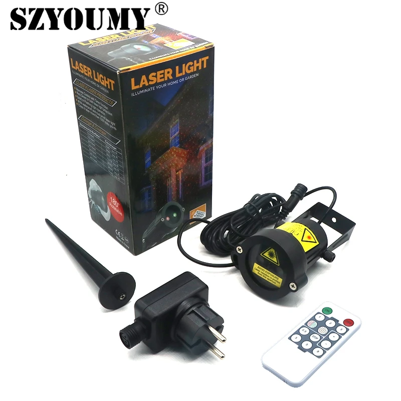 

SZYOUMY Premium Outdoor Garden Decoration Waterproof IP65 Christmas Laser Spotlight Light Star Projector Showers With Remote