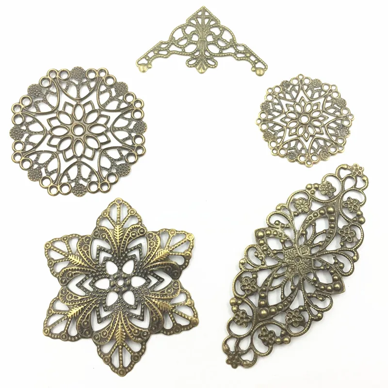 10Pcs Connectors Embelishment Retro Flower Filigree Wraps Alloy Bronze Tone Jewelry DIY Accessories
10Pcs Connectors Embelishment Retro Flower Filigree Wraps Alloy Bronze Tone Jewelry DIY Accessories