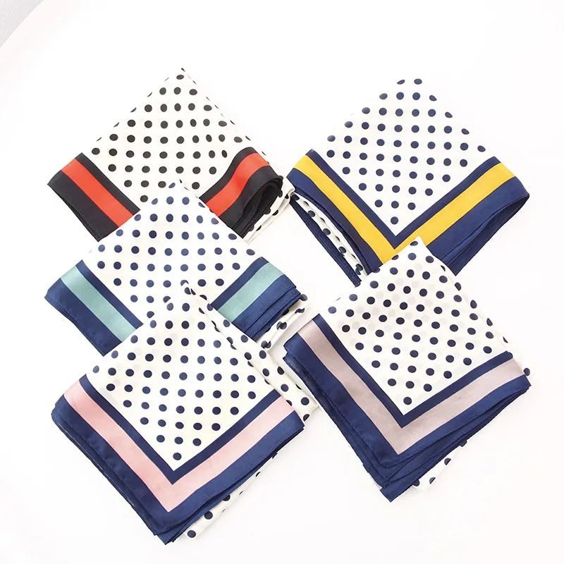 Yishine 70*70 CM 5 Colors New Silk Scarf Striped Dots Printed Women Shawl Satin Small Squares Head Bag Decorative Scarves
Yishine 70*70 CM 5 Colors New Silk Scarf Striped Dots Printed Women Shawl Satin Small Squares Head Bag Decorative Scarves