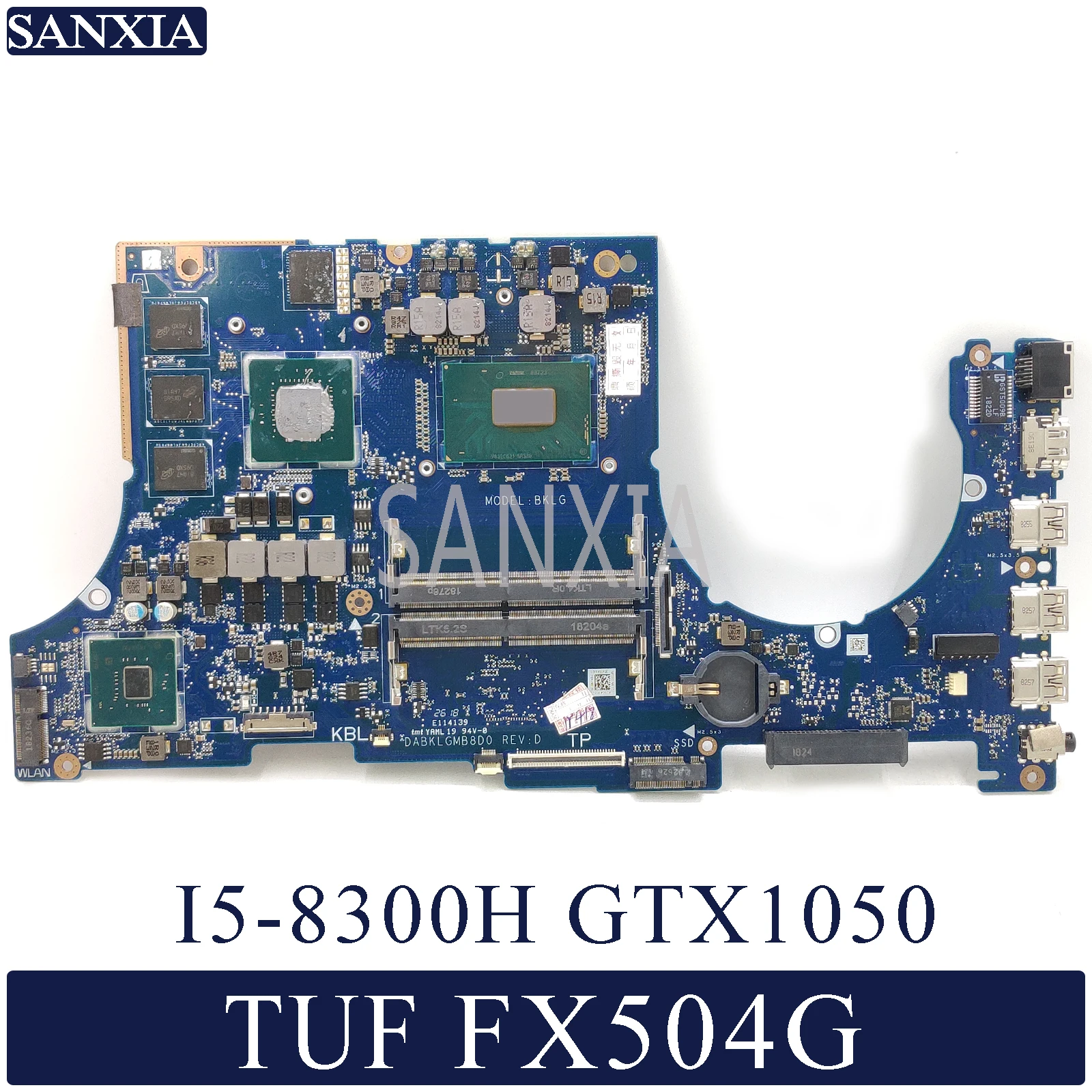 KEFU DABKLGMB8D0 Laptop motherboard for ASUS TUF Gaming FX504G FX80G original mainboard I5-8300H GTX1050
KEFU DABKLGMB8D0 Laptop motherboard for ASUS TUF Gaming FX504G FX80G original mainboard I5-8300H GTX1050