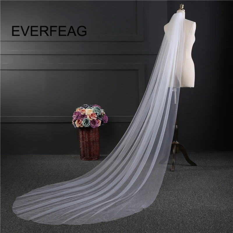 3m Wedding Veil Long Soft Ivory White Cathedral 1T Bridal Veils with Comb Wedding Accessories 2021 voile mariage Stock
3m Wedding Veil Long Soft Ivory White Cathedral 1T Bridal Veils with Comb Wedding Accessories 2021 voile mariage Stock