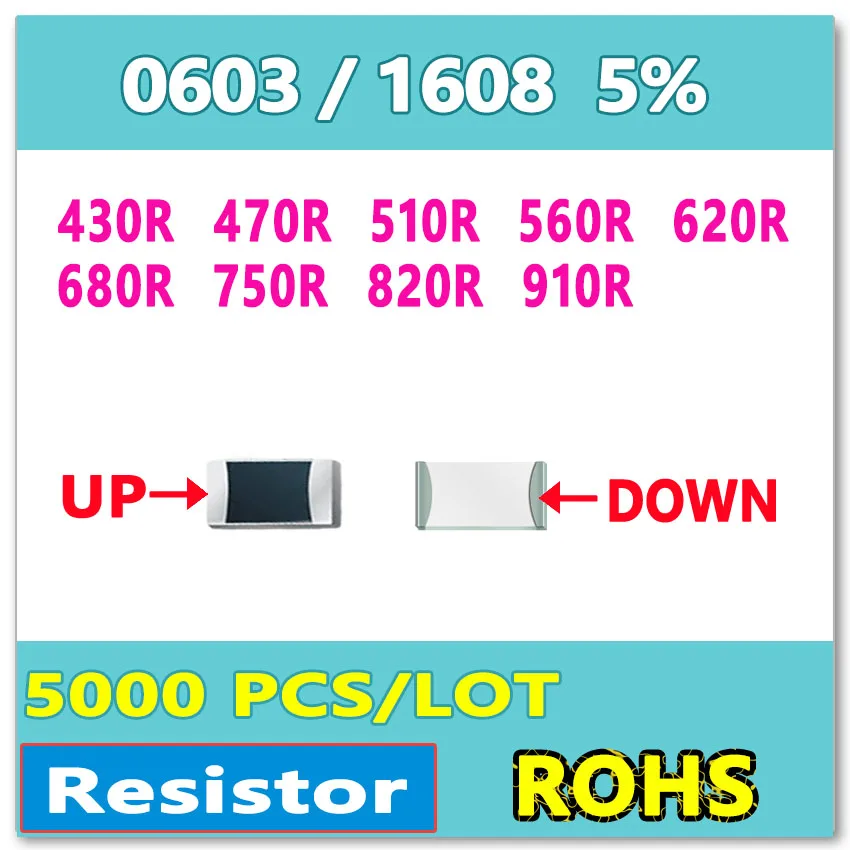JASNPROSMA 0603 J 5% 5000pcs 430R 470R 510R 560R 620R 680R 750R 820R 910R smd 1608 Ом, высокое качество, новые товары, резистор
JASNPROSMA 0603 J 5% 5000pcs 430R 470R 510R 560R 620R 680R 750R 820R 910R smd 1608 Ом, высокое качество, новые товары, резистор