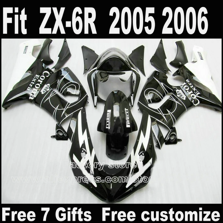 Motorcycle Fairing Kit For Kawasaki ZX-6R Fairings 2005 2006 Glossy Black Corona Plastic Bodowork Set ZX6R 05 06 Ninja 636 XX9
Motorcycle Fairing Kit For Kawasaki ZX-6R Fairings 2005 2006 Glossy Black Corona Plastic Bodowork Set ZX6R 05 06 Ninja 636 XX9