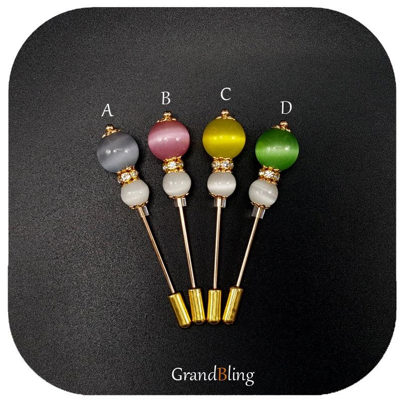 Beautiful Opal Beads Lapel Pins/Hijab Pins for Fashion Lady's Dress Decoration 4 Colors Available
Beautiful Opal Beads Lapel Pins/Hijab Pins for Fashion Lady's Dress Decoration 4 Colors Available