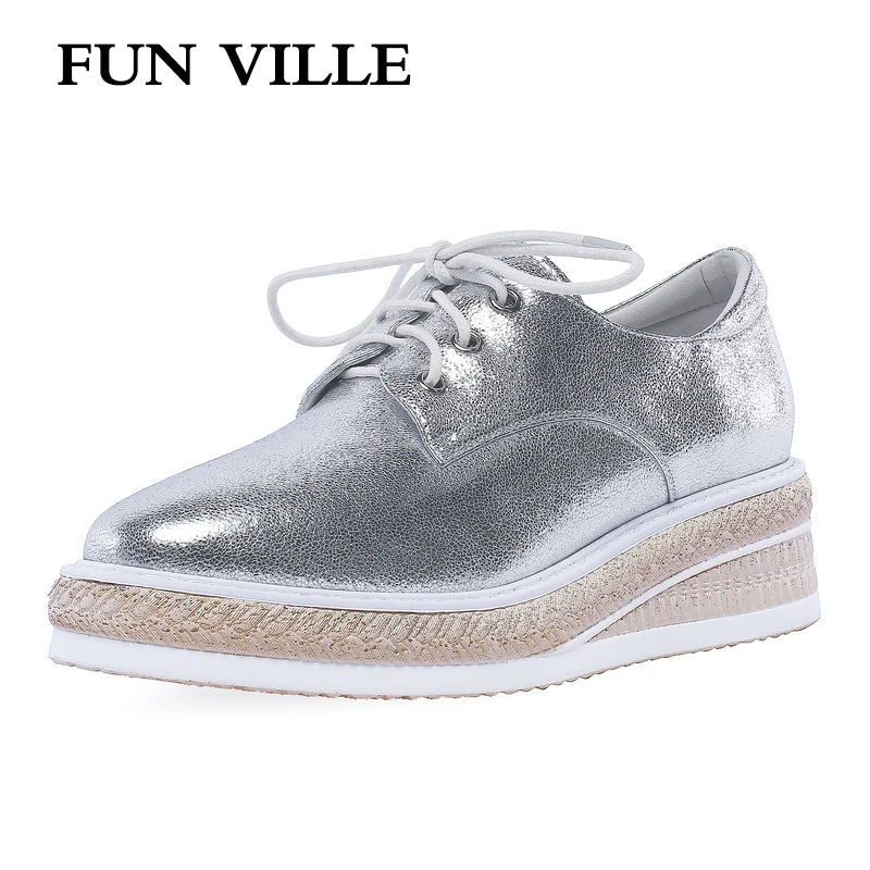 FUN VILLE New Fashion Genuine Leather Women Flats shoes Spring Autumn Thick Platform Casual shoes Round toe Sweet Ladies shoes
FUN VILLE New Fashion Genuine Leather Women Flats shoes Spring Autumn Thick Platform Casual shoes Round toe Sweet Ladies shoes