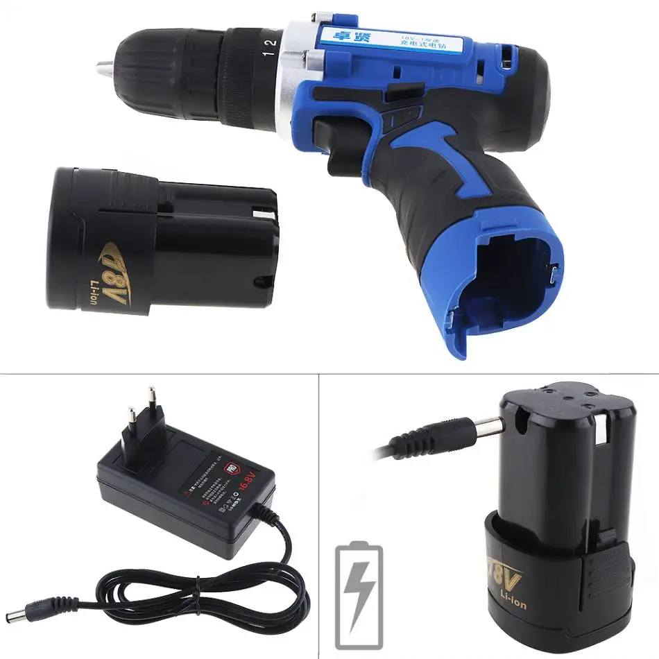 Electric Drill 100-240V Cordless 18V Rechargeable Electric Drill Tool Box with Rotation Switch for Handling Screws / Punching
Electric Drill 100-240V Cordless 18V Rechargeable Electric Drill Tool Box with Rotation Switch for Handling Screws / Punching