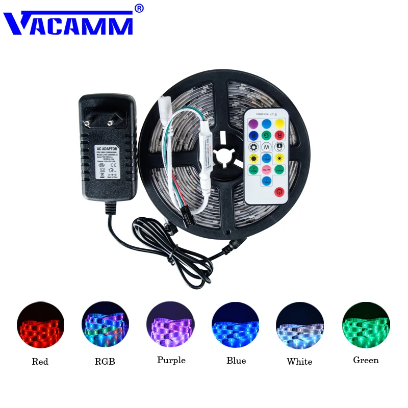 Vacamm 5050 SMD LED Strip Light DC 12V For Chrismas New Year Party Holiday Decoration Colorful Flexible Waterproof Neon Tape
Vacamm 5050 SMD LED Strip Light DC 12V For Chrismas New Year Party Holiday Decoration Colorful Flexible Waterproof Neon Tape