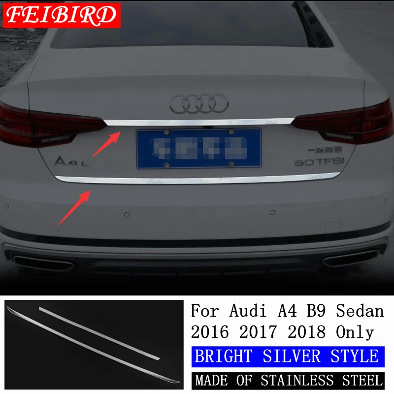 304 STAINLESS STEEL Rear Tail Tailgate Trunk Lid Molding Decoration Streamer Cover Trim Fit For Audi A4 B9 Sedan 2016 - 2019
304 STAINLESS STEEL Rear Tail Tailgate Trunk Lid Molding Decoration Streamer Cover Trim Fit For Audi A4 B9 Sedan 2016 - 2019