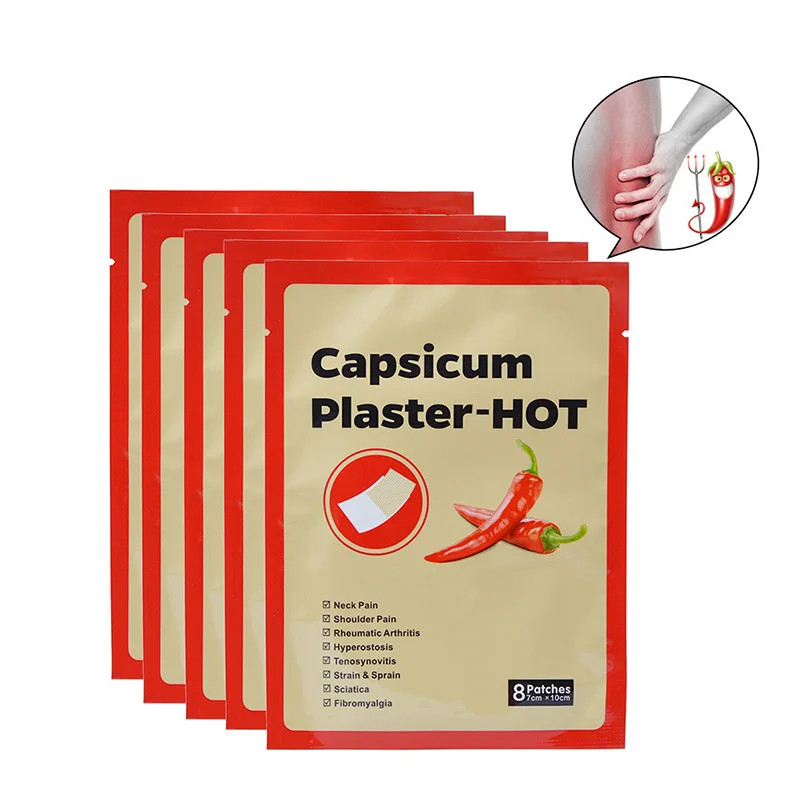 8pcs Health Care Pain Patch Chinese Medical Capsicum Plaster for Joints Relieving Porous Chilli Body Foot | Красота и здоровье