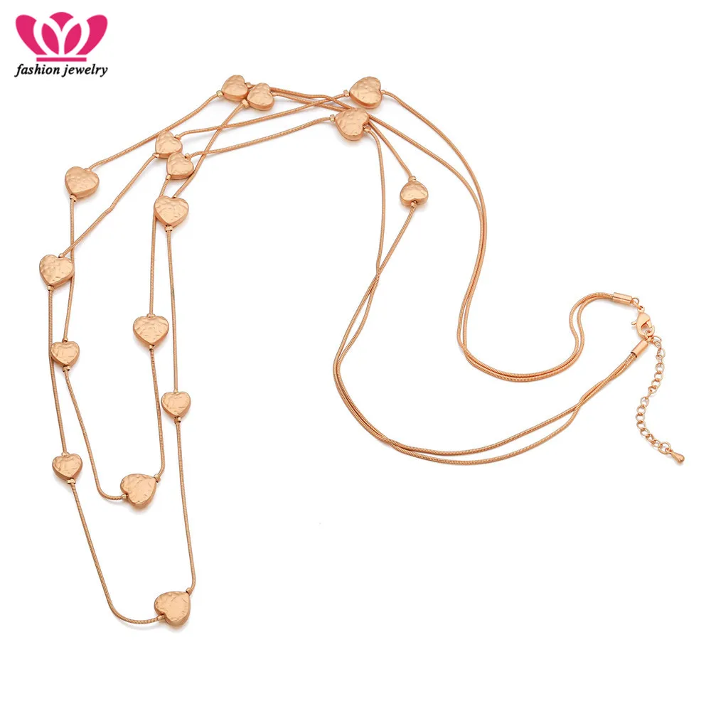 Fashion Women Sweater Heart Chain Necklaces Gold Color High Quality 2 Multi Layer Long Necklaces For Women Christmas Gifts 2018
Fashion Women Sweater Heart Chain Necklaces Gold Color High Quality 2 Multi Layer Long Necklaces For Women Christmas Gifts 2018
