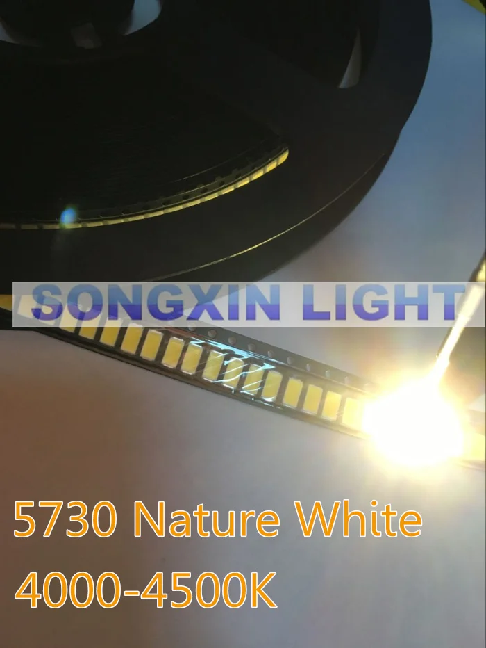 1000 шт. 5630 SMD светодиодный 5730 белый/натуральный белый низкомощные диоды 0 5 Вт 45-60лм