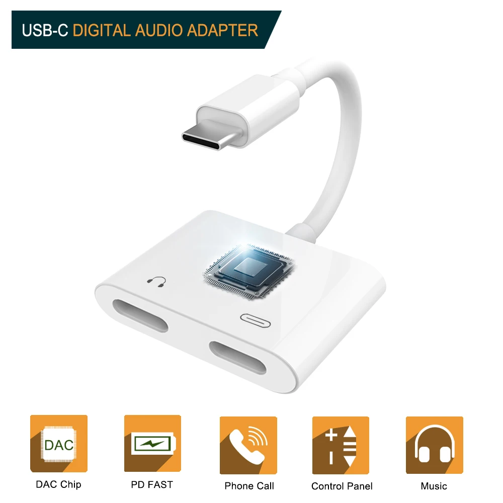 2 в 1 USB C к двойному тип c цифровой аудио сплиттер адаптер музыкальный Разъем для