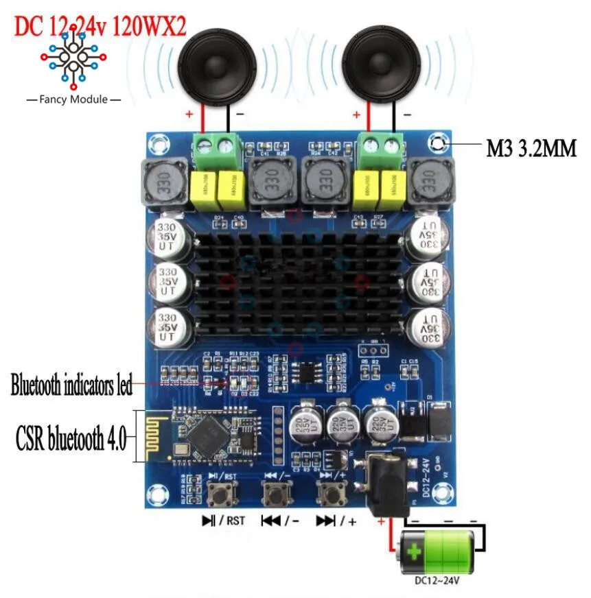 Фото TPA3116D2 120Wx2 беспроводной Bluetooth 4 0 аудио приемник плата цифрового усилителя|board