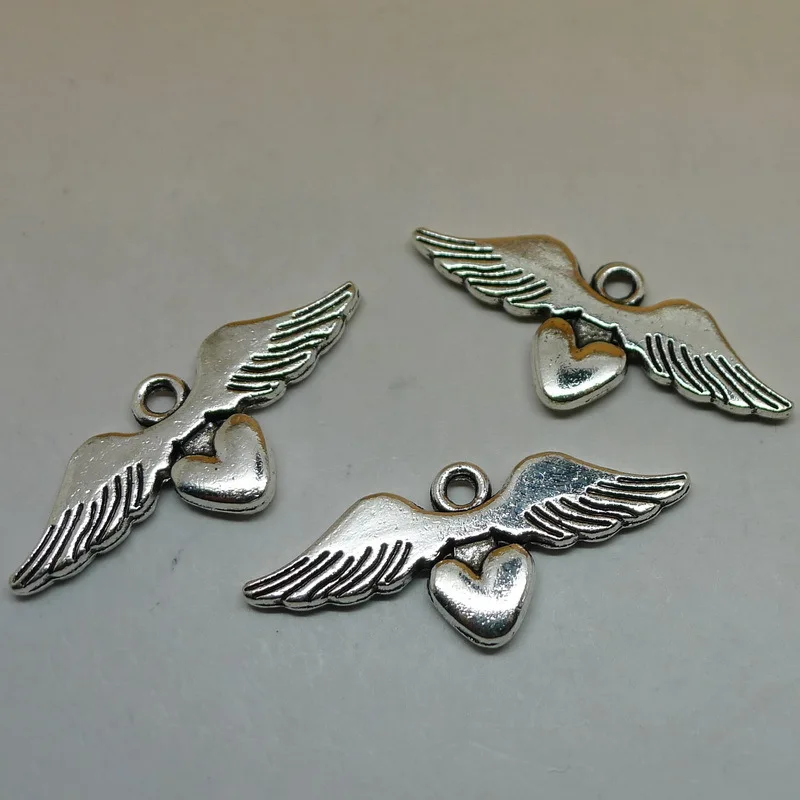 ALYMMO 6Pcs/lot Antique Silver Angel Wings Heart Charms 34x15mm Loving Heart Pendant Jewelry Findings
ALYMMO 6Pcs/lot Antique Silver Angel Wings Heart Charms 34x15mm Loving Heart Pendant Jewelry Findings