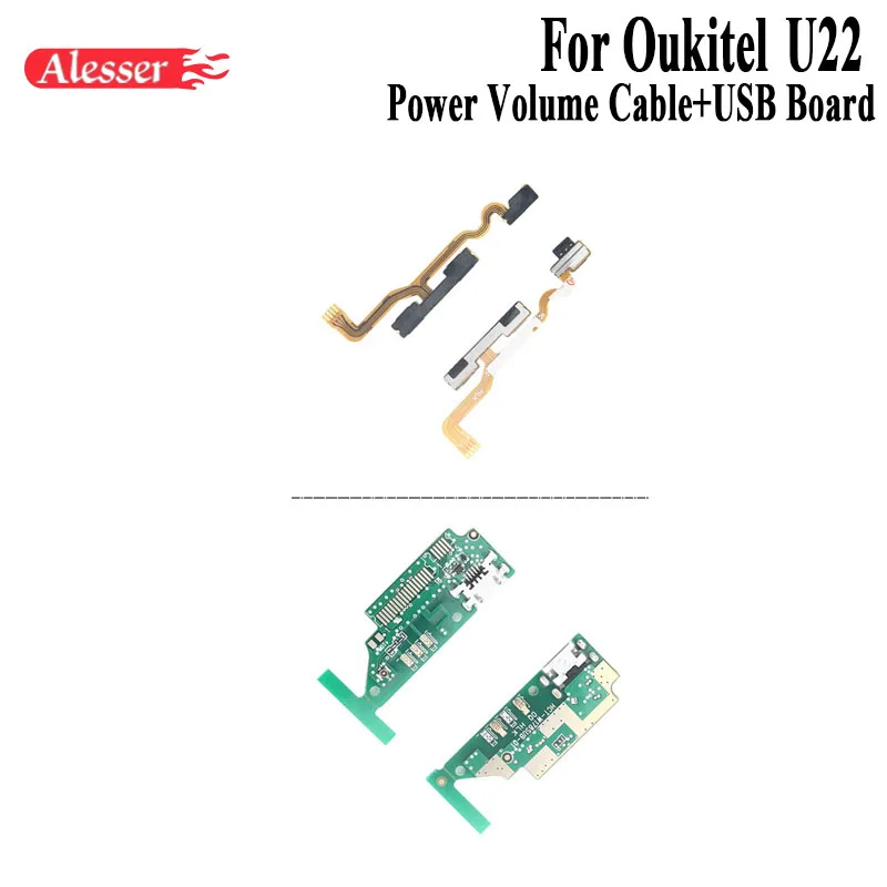 Alesser для Oukitel U22 Мощность Кнопка громкости гибкий кабель USB Plug заряд доска