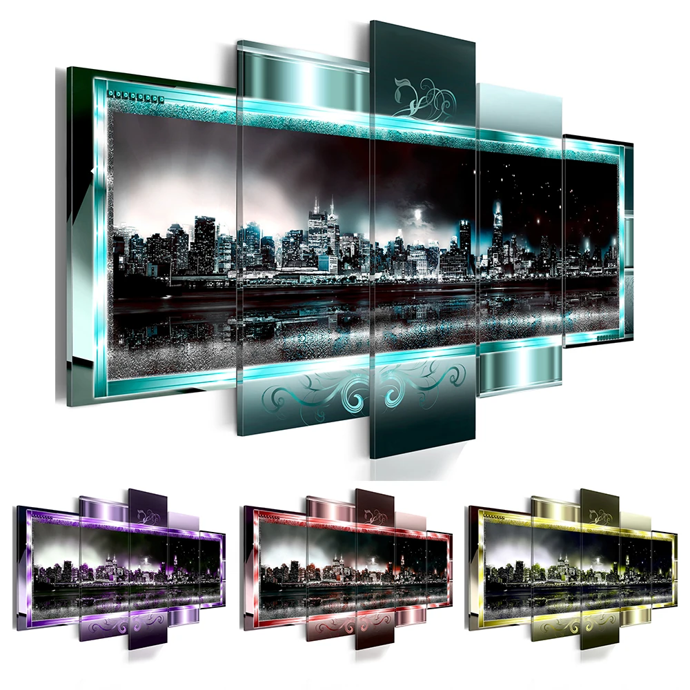 Fashion Wall Art Canvas Painting 5 Pieces Abstract New York City Architecture Night Scene Modern Home Decoration,No Frame
Fashion Wall Art Canvas Painting 5 Pieces Abstract New York City Architecture Night Scene Modern Home Decoration,No Frame