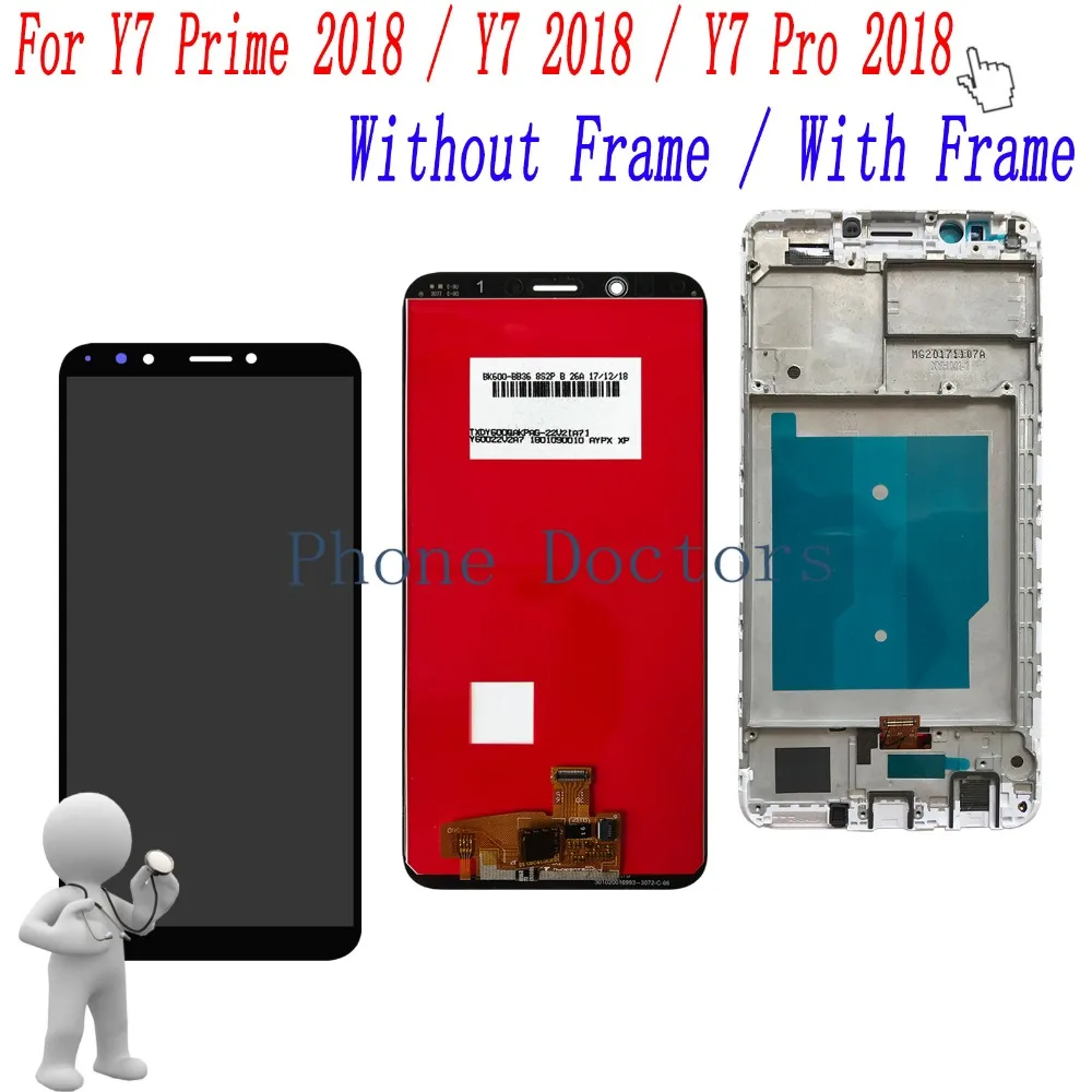 Для Huawei Y7 Pro Полный ЖК-дисплей + сенсорный экран дигитайзер в сборе с рамкой для Prime