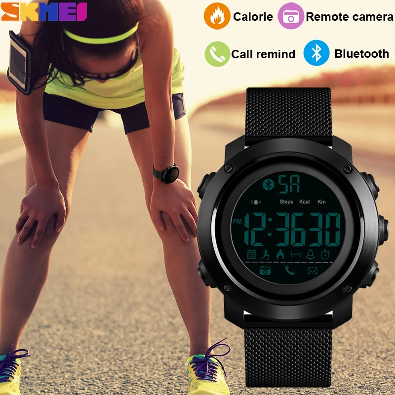 SKMEI Fashion Calorie Pedometer Sport Smart Wristwatch Bluetooth Remote Camera LED Digital Waterproof Watch relogio inteligente
SKMEI Fashion Calorie Pedometer Sport Smart Wristwatch Bluetooth Remote Camera LED Digital Waterproof Watch relogio inteligente