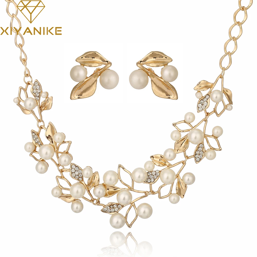 Fashion Pearl Necklace Gold Chain Jewelry Sets Choker Necklace Wedding Necklaces and Earrings for Women N265
Fashion Pearl Necklace Gold Chain Jewelry Sets Choker Necklace Wedding Necklaces and Earrings for Women N265