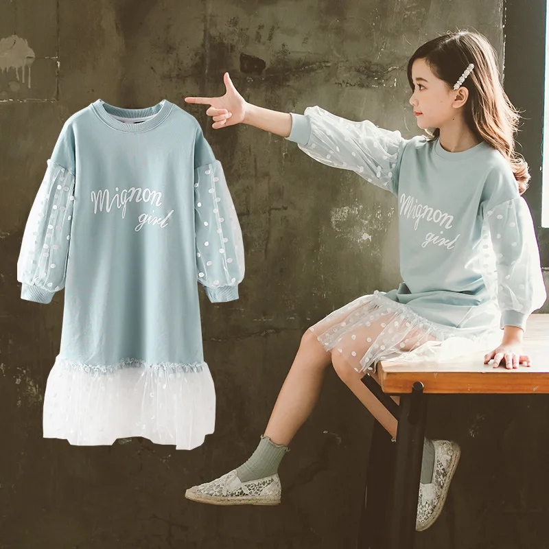 Girl Dress Children Clothing Big Girls Patchwork Princess Dresses Kids Cute Long Sleeve Sweater Dress Student Costume Vestido
Girl Dress Children Clothing Big Girls Patchwork Princess Dresses Kids Cute Long Sleeve Sweater Dress Student Costume Vestido