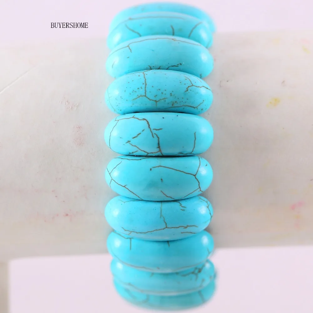 Free Shipping Women Jewelry Handmade Stretch Natural Stone Red Green White Howlite Beads Bracelet 8" 1Pcs H607-609 | Украшения и