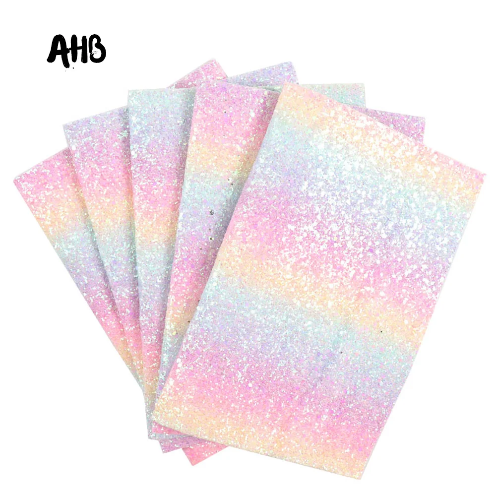 AHB Glitter Synthetic Leather Fabric Gradient Rainbow Chunky Glitter Faux Leather Wedding Decoration Handmade Bow Materials
AHB Glitter Synthetic Leather Fabric Gradient Rainbow Chunky Glitter Faux Leather Wedding Decoration Handmade Bow Materials