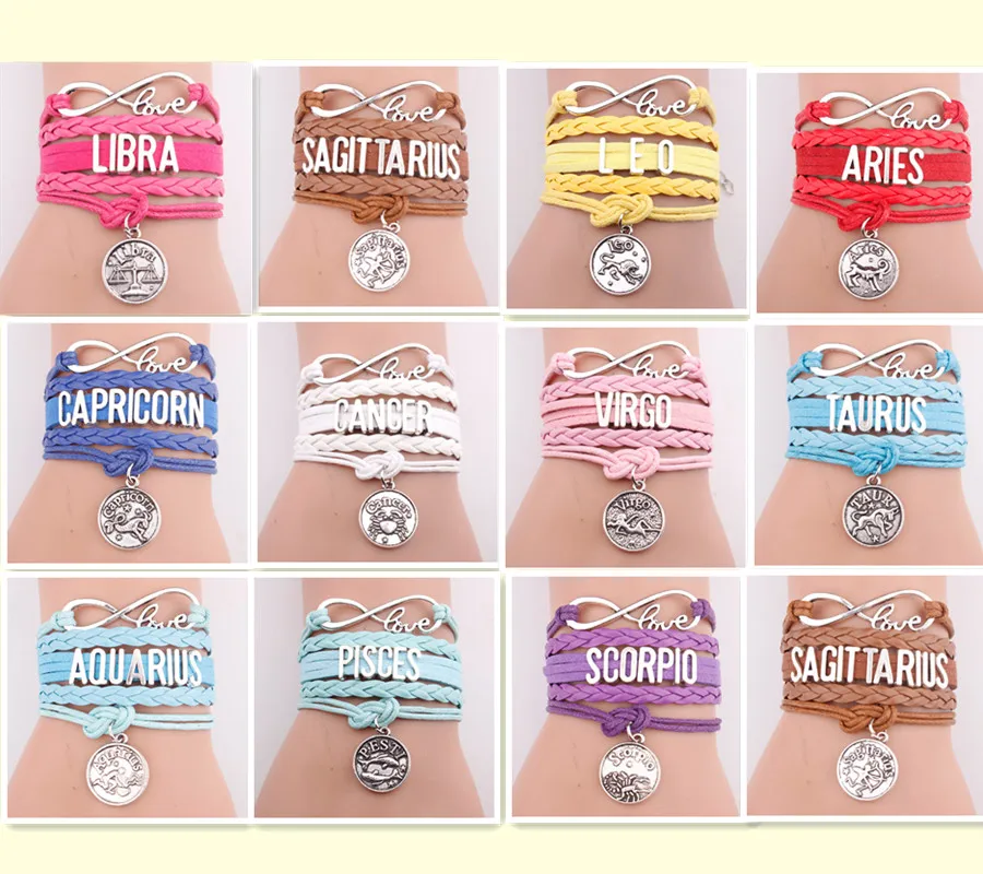 New 12 Zodiac Sign Charm Leather Bracelet Aquarius Capricorn Pisces Scorpio Libra Gemini Sagittarius for Men Women
New 12 Zodiac Sign Charm Leather Bracelet Aquarius Capricorn Pisces Scorpio Libra Gemini Sagittarius for Men Women